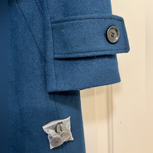 NWOT Sam Edelman Notch Collar Longline Wool Blend Coat - Picture 6 of 12